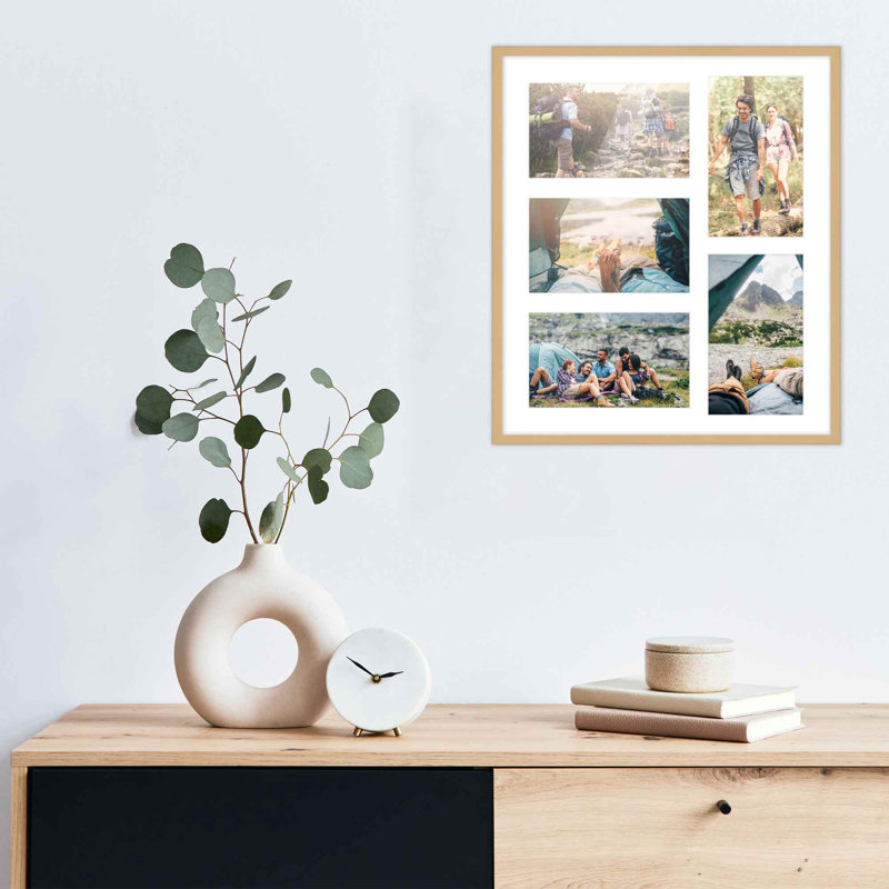 Cadre en bois, Naturel / Blanc, 4 po x 6 po, 12 po x 14 po