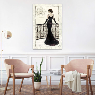 La Belle Noir 1 Piece Wrapped Canvas Wall Art