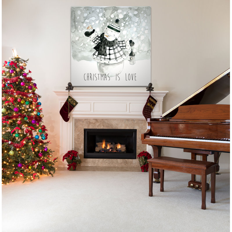 « christmas is love », peinture, H 16 po x l 16 po x P 1,5 po, Toile tendue