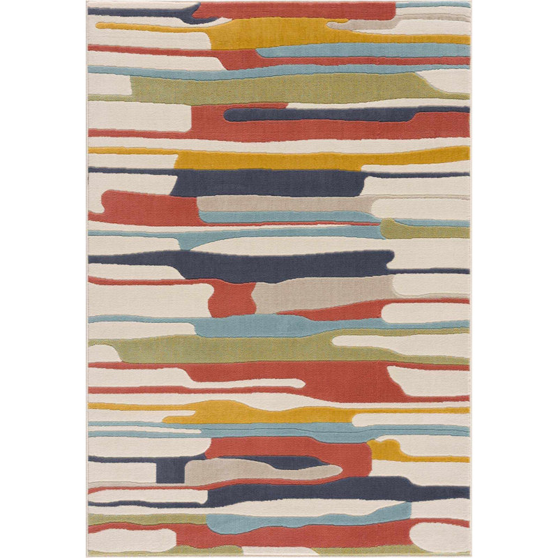 Tapis rayé beige / vert Dimond, Rectangle 2 pi x 3 pi