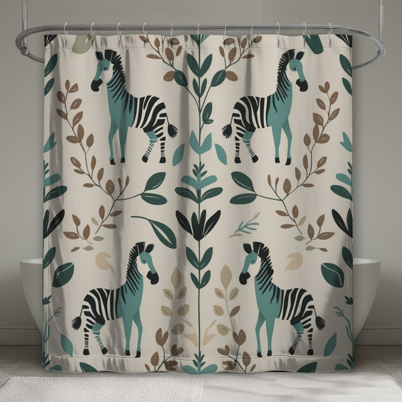 Rideaux de douche à motif zébré extra long, L 70 po x H 84 po