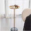 2P, table d'appoint réglable, petite table à thé Martini, table de bout décorative en marbre naturel et doré pour présentation et rangement