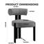 Ensemble de 2 chaises de salle à manger Modern Boucle avec dossier incurvé ergonomique en mousse à haute résilience et pieds en bois d'hévéa robustes