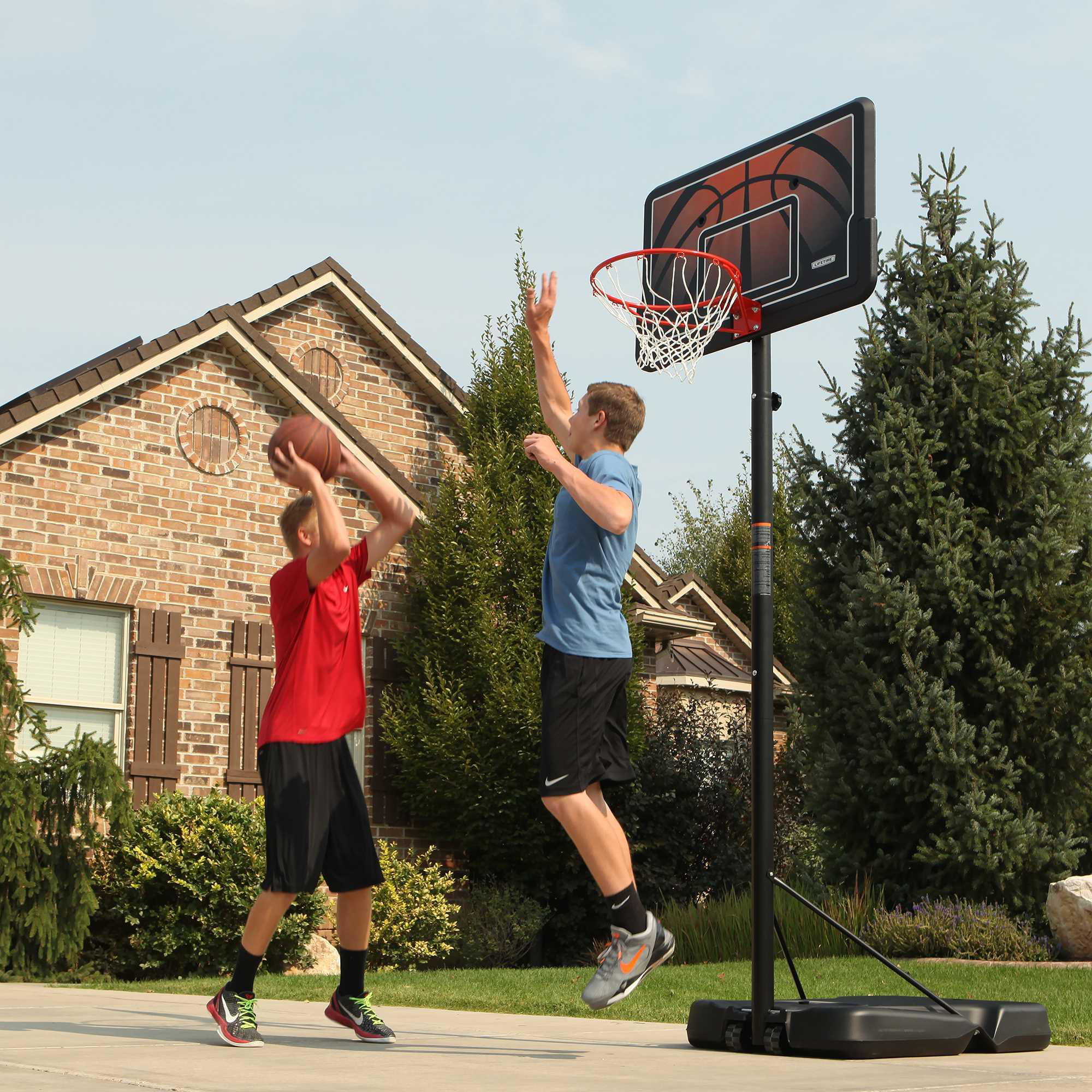 Lifetime Portable Adjustable Basketball Backboard, Hoop & Net System, 52-in