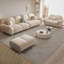 Ensemble de salon 3 pièces 100% polyester blanc crème
