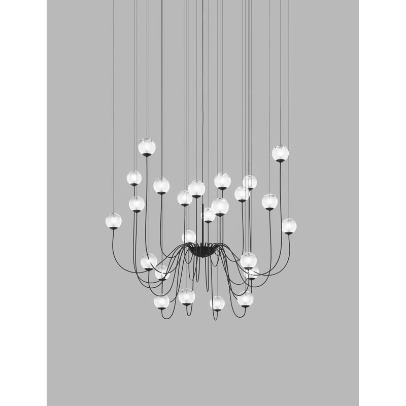 Puppet 24 - Light Chandelier, White, Matte Black