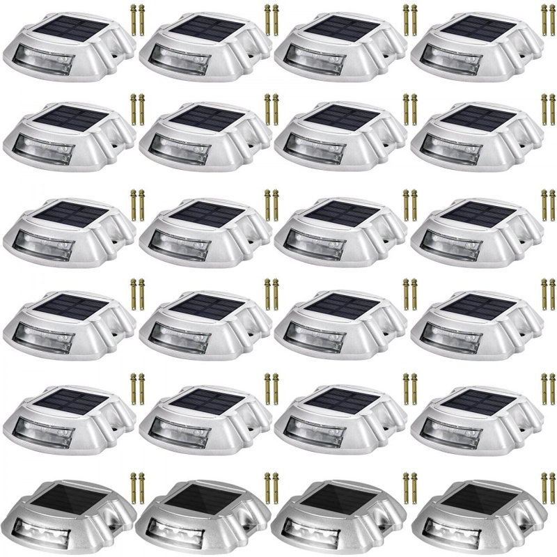 Ensemble de 24 allées solaires pour allées en blanc avec vis