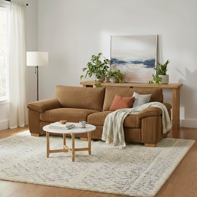 2 Seater Corduroy Sofa, Beige
