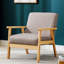 Chaise d'appoint Mid-Century moderne en bois massif avec revêtement en similicuir-706747586