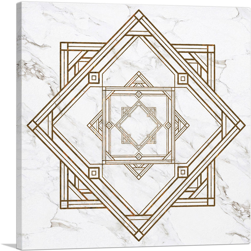 «Brown Lines on White» - impression sur toile tendue, H 12 po x l 12 po x P 1,5 po