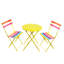 Ensemble bistro 3 pièces avec table pliante et 2 chaises, multicolore-1399073889