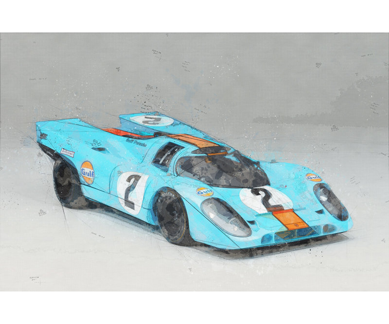 Impression sur toile tendue, "911K 3Qtr" par Stephen Chambers, L 18 po x H 15 po