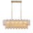 14 - Light 40" Gold Alabaster Rectangular Chandelier 2-tier Kitchen Island Lights For Dining Room