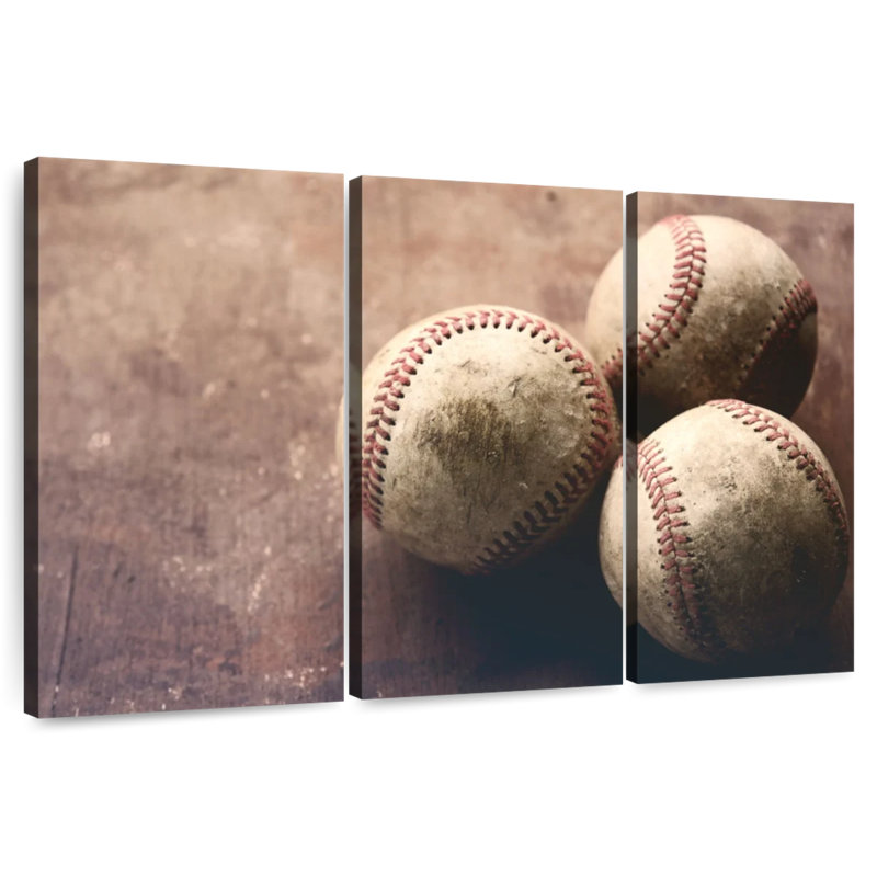 Trio de baseball Sireci, H 42 po x l 65 po