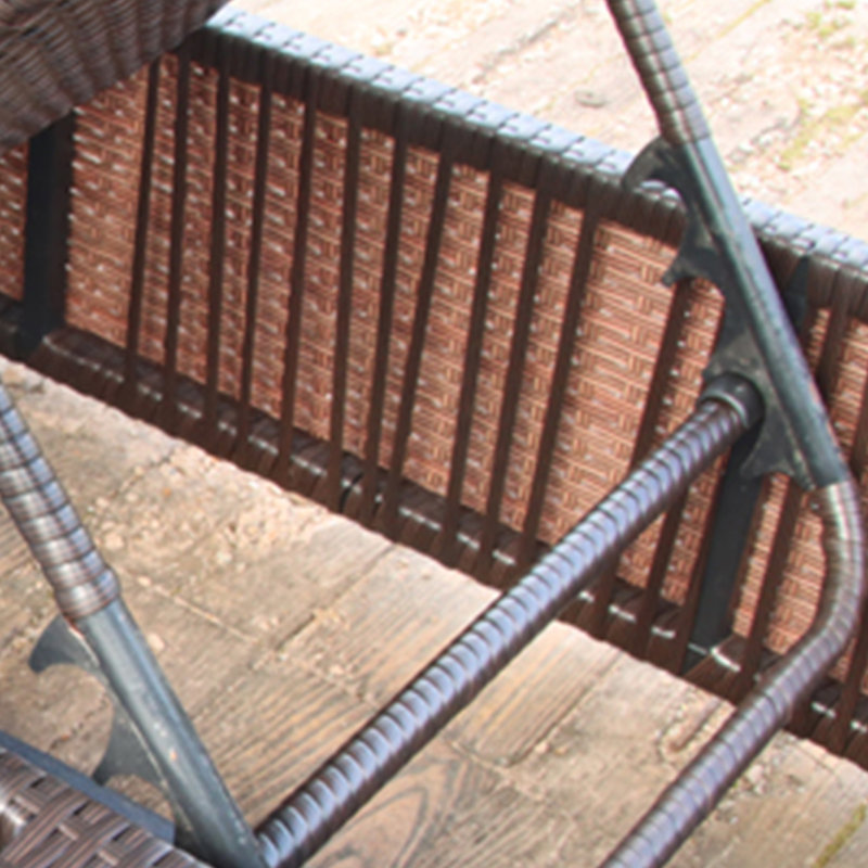 Outdoor Double Rattan Chaise Lounge Set