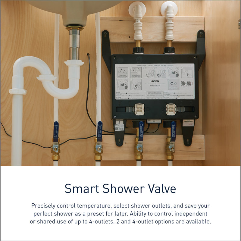Smart Shower 2-Outlet Digital Thermostatic Shower Valve with 1/2" Connections
