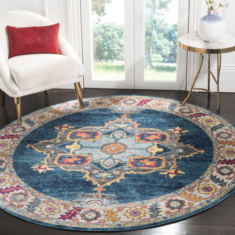 Siya Oriental Hand Woven Area Rug, Round 201 cm