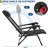 Foldable Reclining Lounge Chair – 330lbs Capacity, Adjustable Backrest & Headrest, Side Pockets for Camping, Beach, Patio (Black)