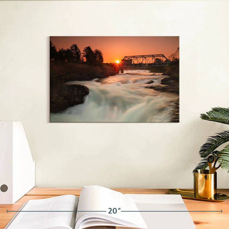 Spokane Falls At Sunset, 8" H x 12" W