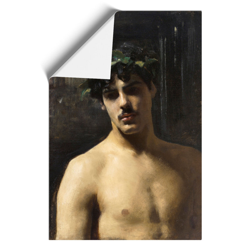 Man Wearing Laurels by John Singer Sargent - No Frame Painting, 59cm H x 42cm W x 0.1cm D
