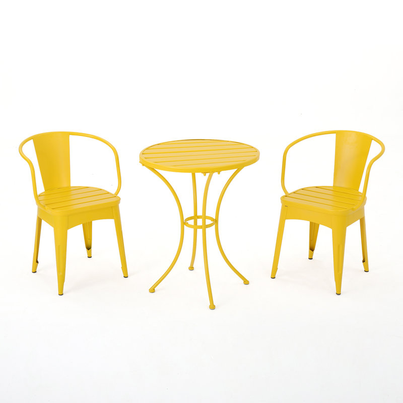 Sonay Round 2 - Person Outdoor Dining Set, Matte Yellow
