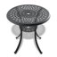 Ensemble de salle à manger 5 pièces en aluminium coulé résistant aux intempéries, comprenant 4 chaises pivotantes et une table ronde de 30,71 po avec structure noire