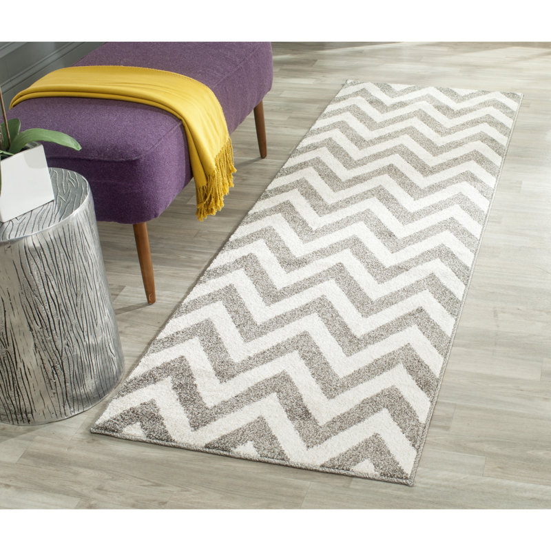 Tapis gris foncé / beige Falstaff, Tapis de couloir 2 pi 3 po x 7 pi