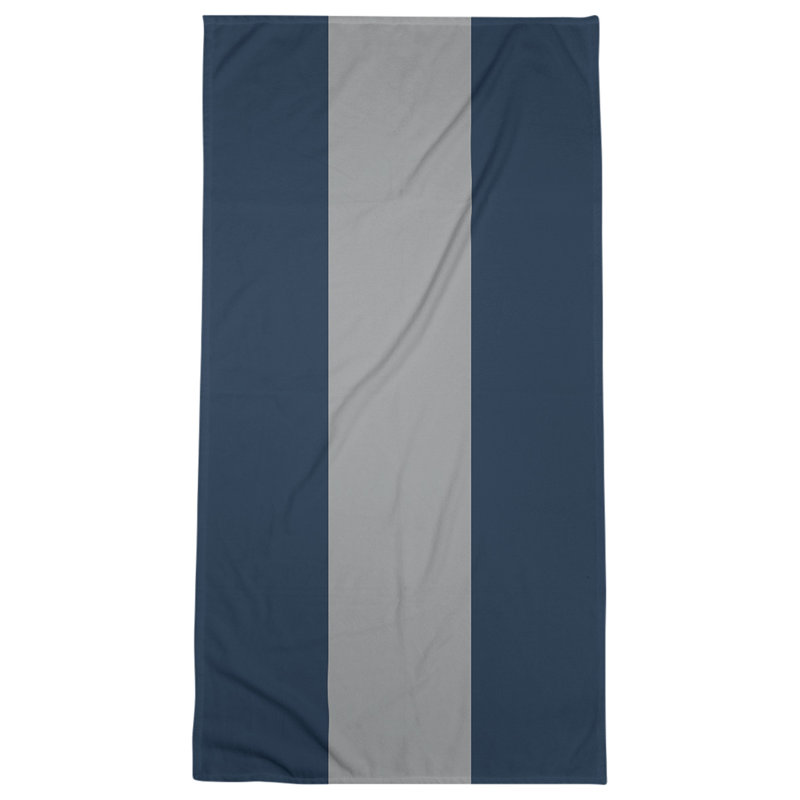 Cotton Blend Lightweight Bath Towel, Midnight Blue/Gray