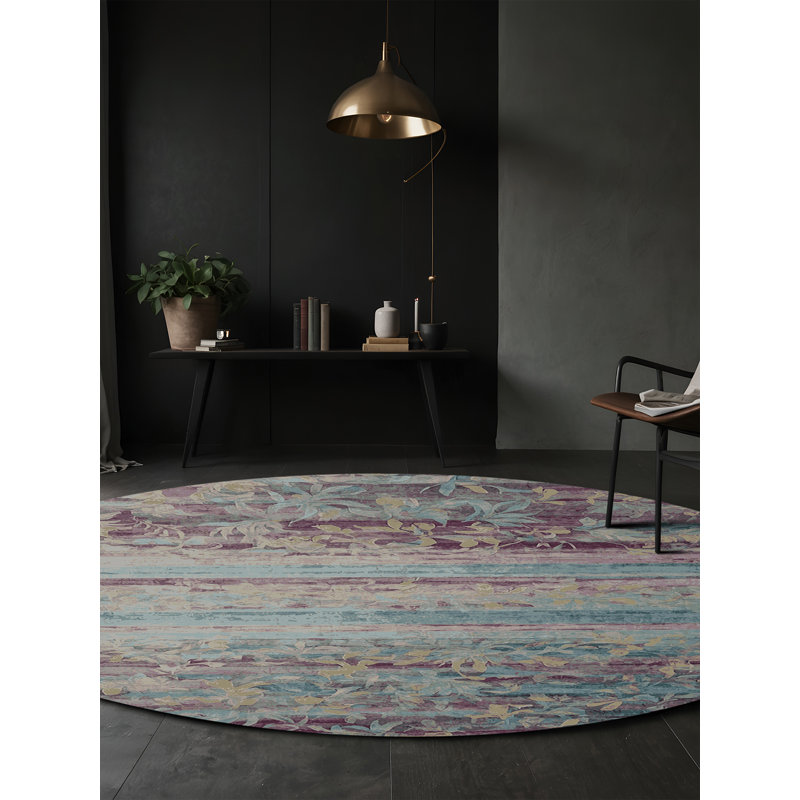 Tapis gris lavable à la machine, Rond 5 pi