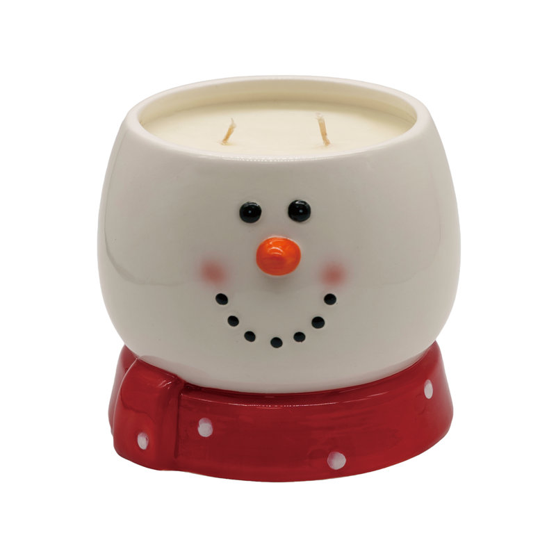 Bougie de Noël en céramique bonhomme de neige de Noël
