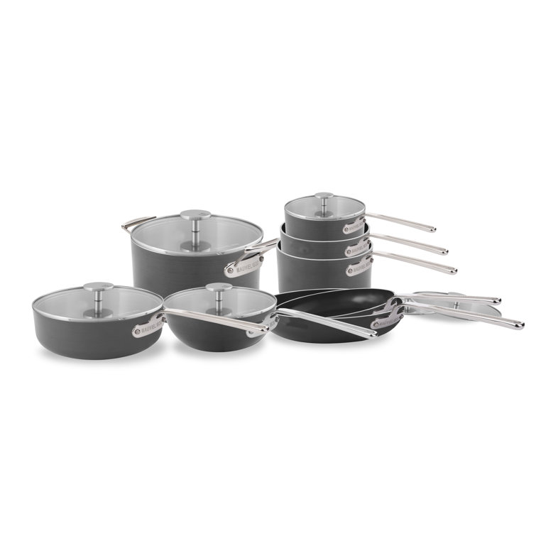 Mauviel M'stone 360 Hard Anodized Nonstick 12-Piece Cookware Set with Stainless Steel Handles