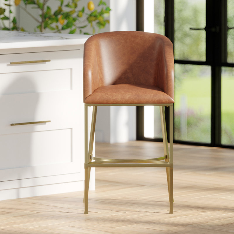 Modern Barrel-Back Bar Stool