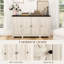 Buffet avec tablettes réglables, portes, grain de bois blanc