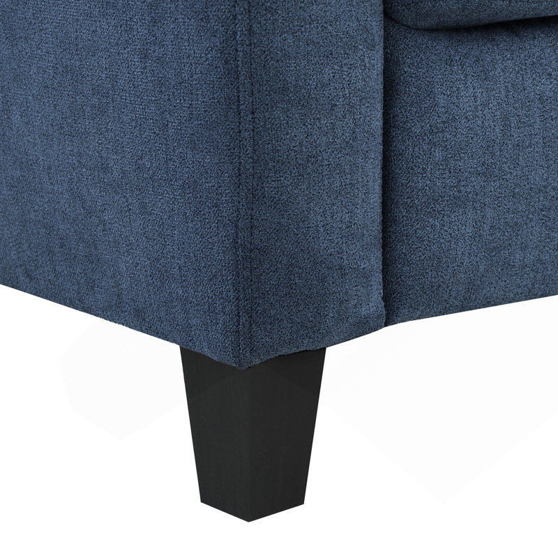 Canapé en chenille bleu marine 3 places