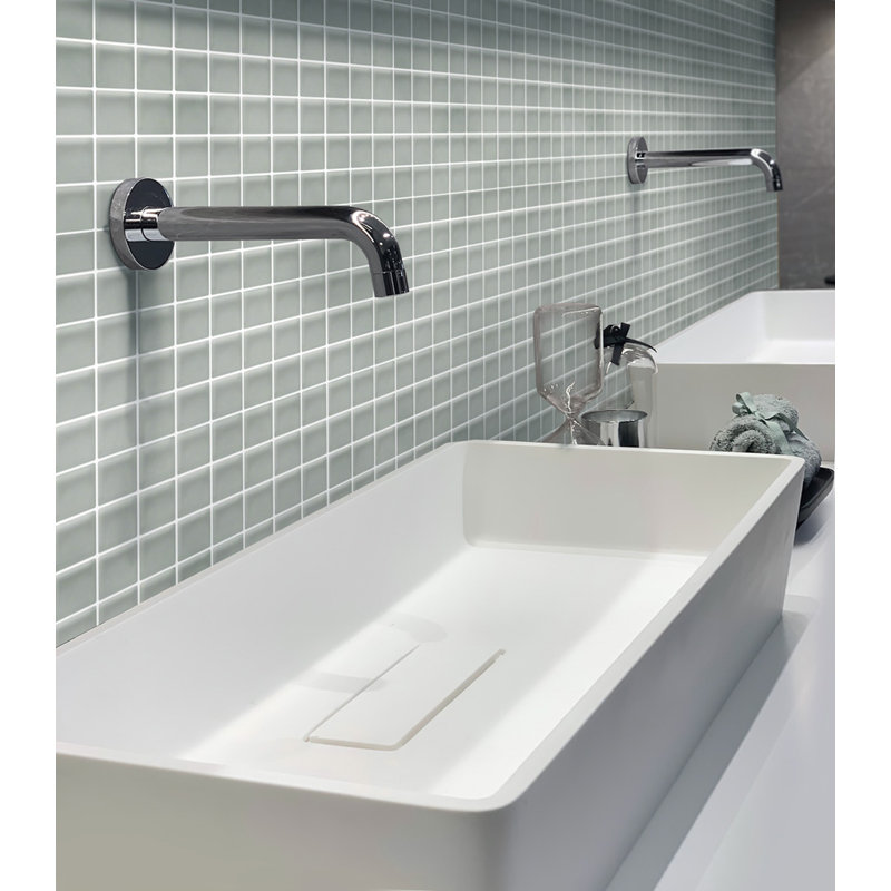 11.8" X 11.8" Matte Finished Glass Mosaic Tile, Gray