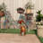 Monaco Metal Indoor Outdoor Dog Multi Colored Decorative Garden Sculpture with Floral Pattern