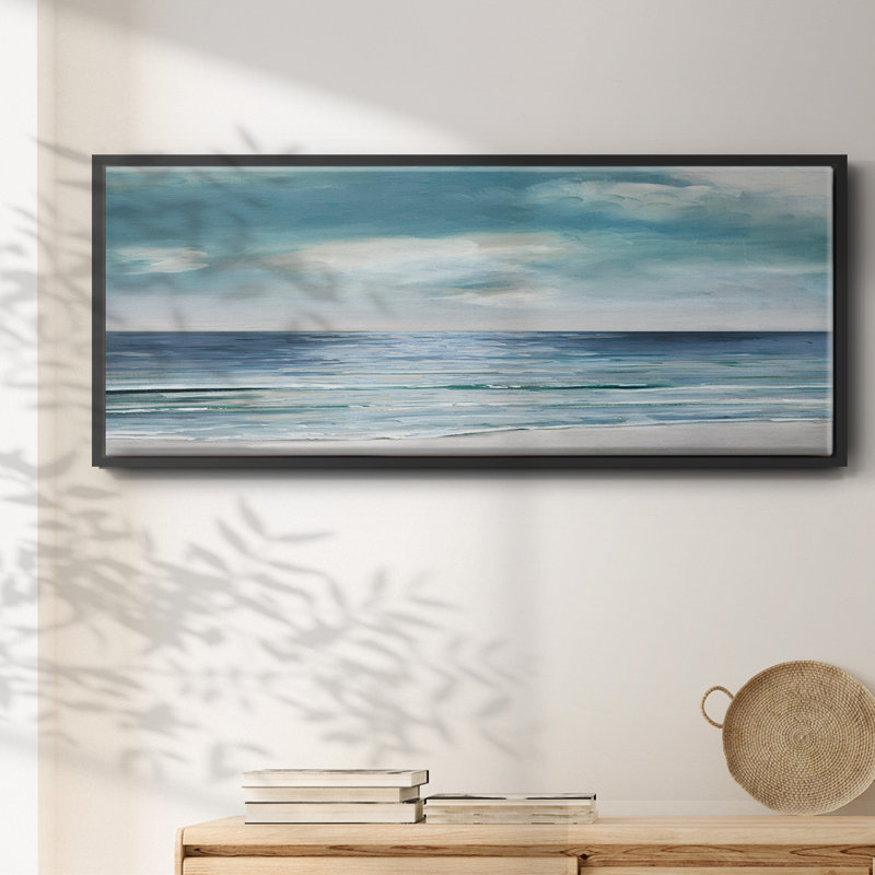 Blue Silver Shore- Framed Canvas