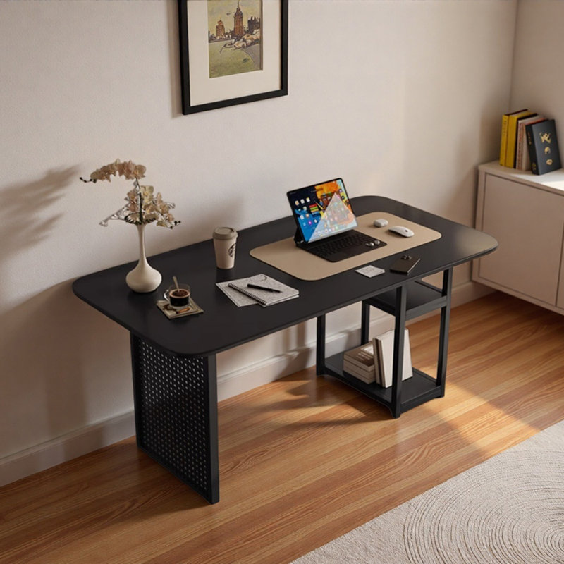 tabletop metal legs storage writing desk, 29.52" H x 62.99" W x 27.55" D