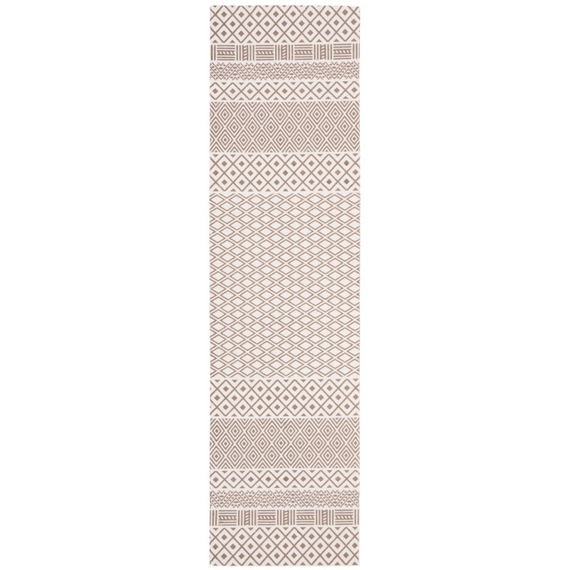 Yoko Hand Loomed Cotton Geometric Rug, Runner 2'3" x 8'
