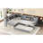 L-Shaped Platform Bed Twin Size With Trundle, Solid Wood Platform Bed With Storage Drawers And Shelves, No Spring Box Needed-1815552185