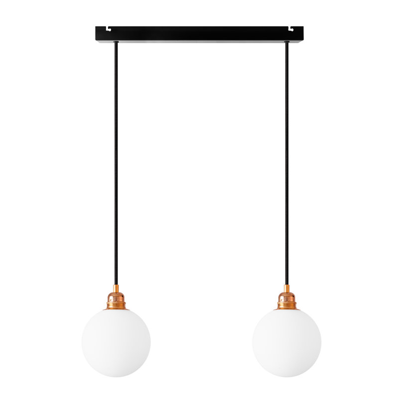 Ruithero 2 - Light Kitchen Island Pendant, 371.5cm H x 40cm W x 40cm D, Copper/Black
