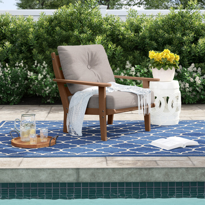 Chaise à assise profonde traditionnelle Sarah 72 POLYWOOD x Sol, Revolution® toile de jute dune, Teck