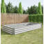2 pots de jardin rectangulaires surélevés en métal 8 x 4 x 1 pi argent-337782703