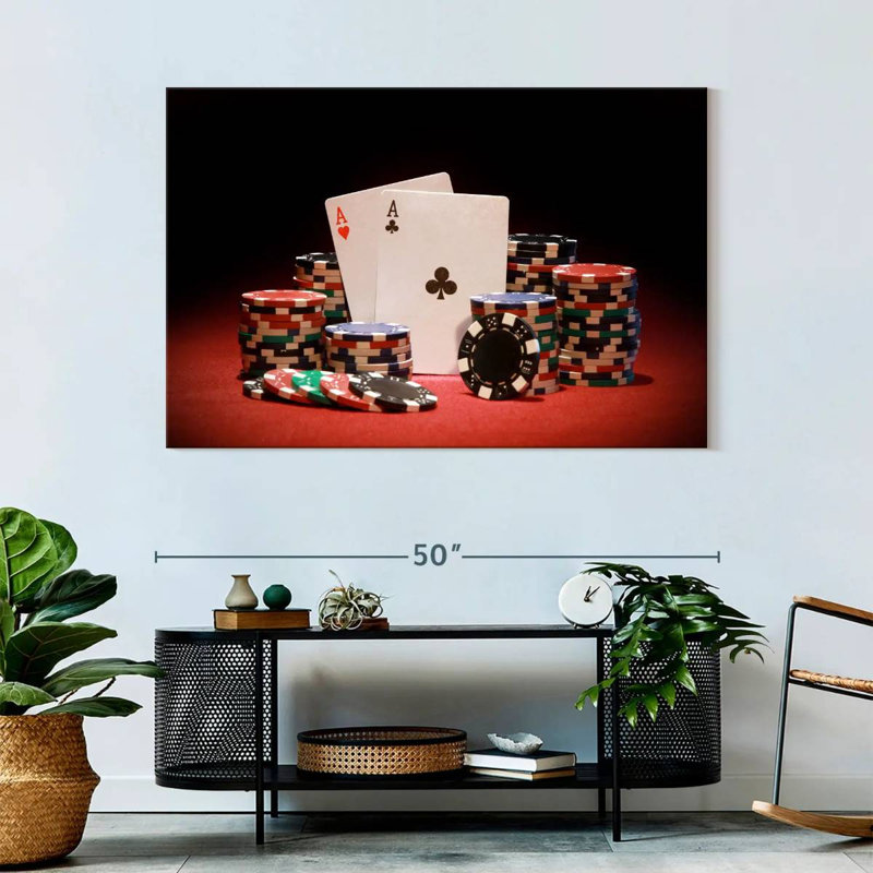 «Poker Poker Game», reproduction sur toile, H 32 po x l 48 po x P 1,25 po