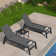 Deccani 64.17" Long Quilted Reclining Chaise Lounge Set with Table