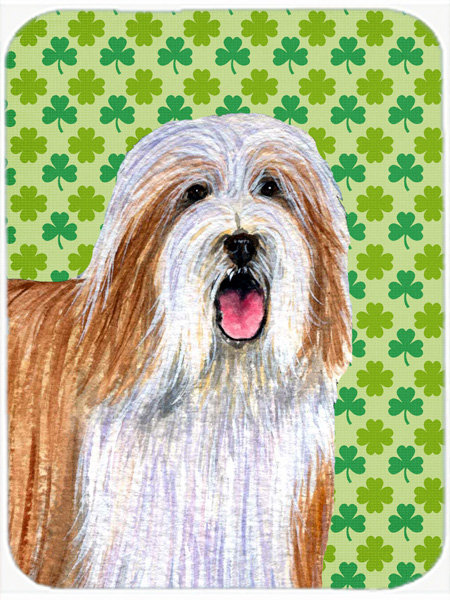Planche à découper en verre st. patrick caroline the the barbu collie st. patrick Shamrock Lucky Irish