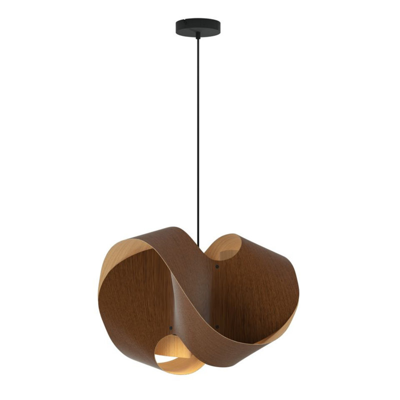 Luminaire suspendu Elvira 50 - wengé, H 15,4 po x l 19,6 po x P 19,6 po, Wengé / frêne