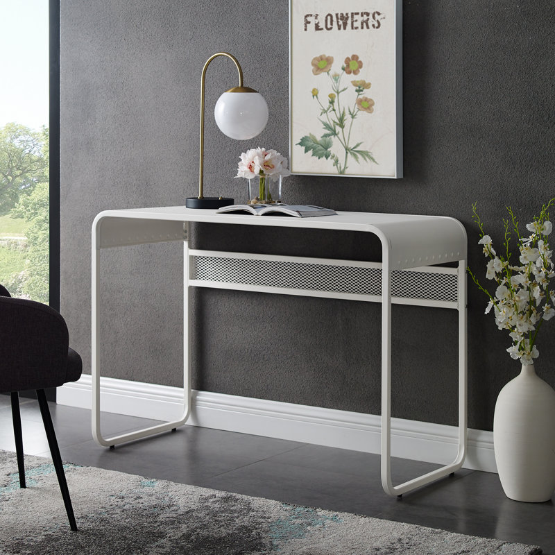 Taopi Metal Writing Desk, White