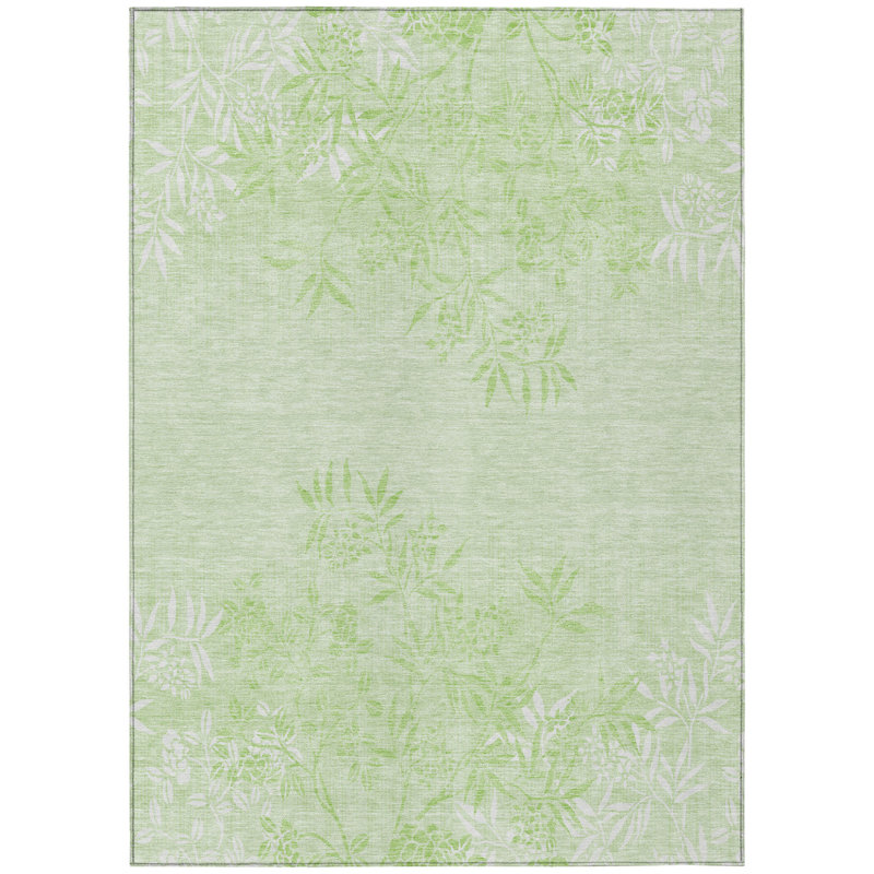 Tapis lavable intérieur / extérieur ivoire 9 pi x 12 pi floral