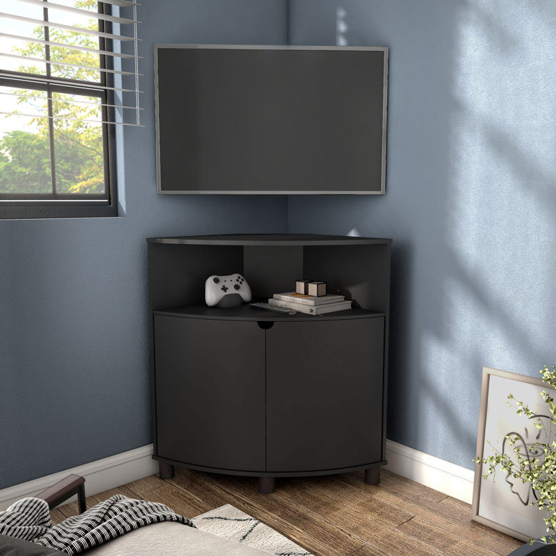 Armoire d'appoint de coin H 30 po avec lumières DEL, Noir